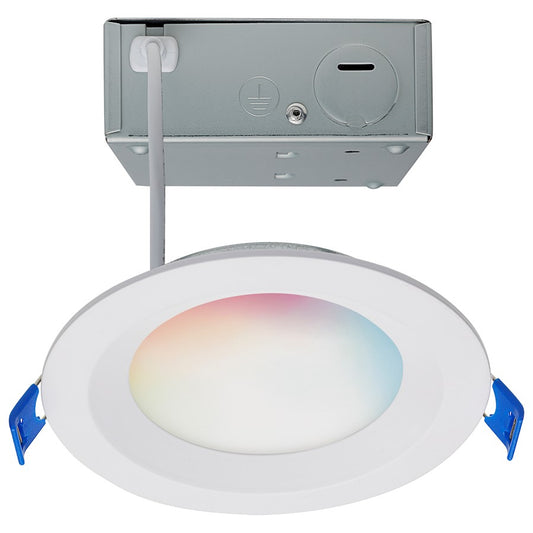 Nuvo Lighting Satco STARFISH 4in 9W Smart LED Downlight | White Smooth Baffle Tunable White & RGB | Bathroom & Covered Patio Wet Location | Model S11564