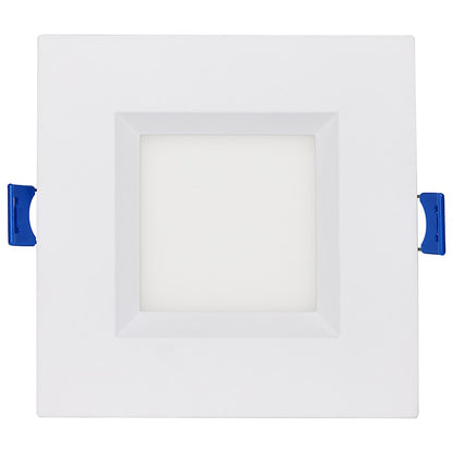 Nuvo Lighting Satco 4in Square 9W LED Smart Downlight | White Smooth Baffle | Bathroom & Covered Patio Recessed Light | 540 Lumens Tunable | Model S11565