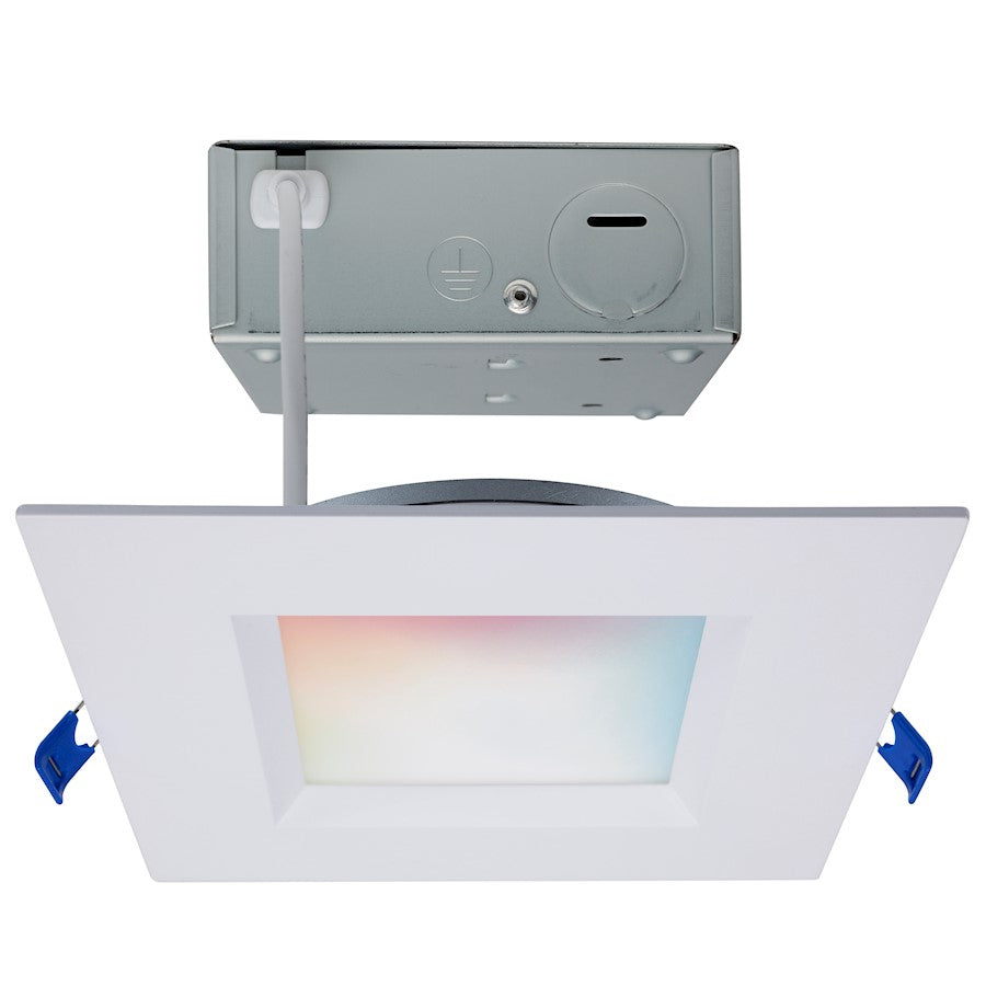 Nuvo Lighting Satco 6in Square 12W LED Smart Downlight | White Smooth Baffle | Kitchen & Living Room Recessed Lighting | 750 Lumens | Model S11567