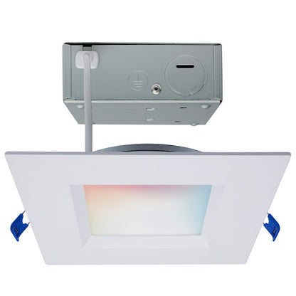 Nuvo Lighting Satco 6in Square 12W LED Smart Downlight | White Smooth Baffle | Kitchen & Living Room Recessed Lighting | 750 Lumens | Model S11567