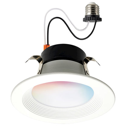 Nuvo Lighting Satco STARFISH 4in Smart LED Retrofit Downlight | RGB + Tunable White 2000K-5000K | Bathroom & Covered Patio Wet Location | Model S11568