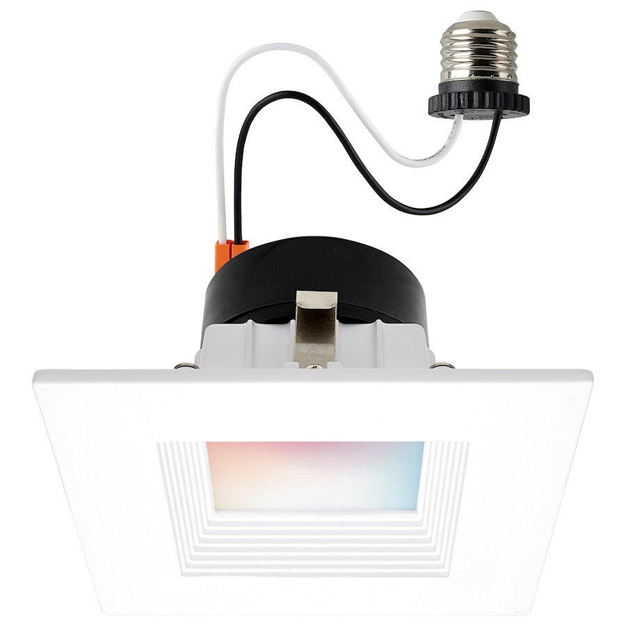 Nuvo Lighting Satco STARFISH 4in Square LED Retrofit Downlight | Smart RGB+Tunable White White Trim | Bathroom & Covered Patio Recessed | Model S11569