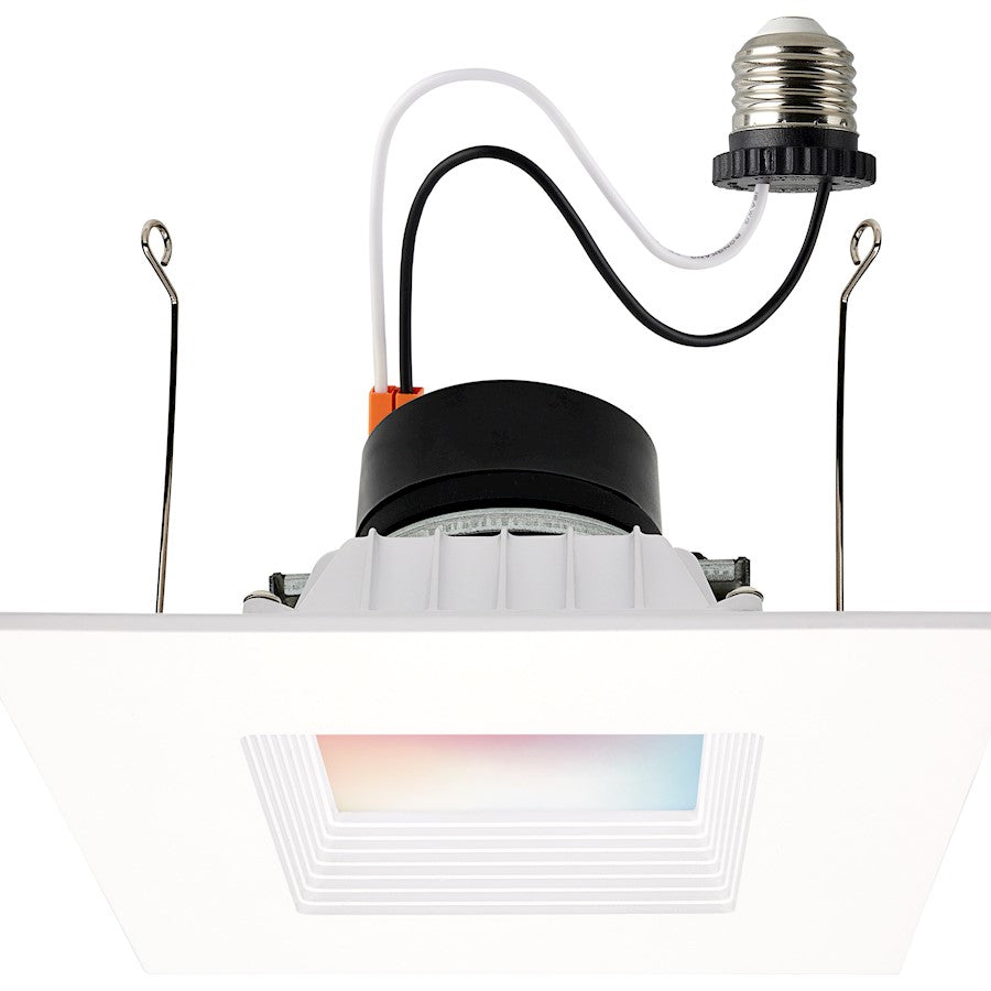 Nuvo Lighting STARFISH 6in Square LED Retrofit Downlight | Smart RGB+Tunable White White Trim | Bathroom & Covered Patio Wet Location | 850 | Model S11571