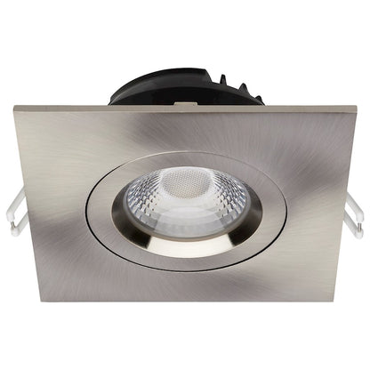 Nuvo Satco S11623R1 4in LED Recessed Downlight | Brushed Nickel Utility Gimbaled | Bathroom & Covered Patio Wet Location | 850 Lumens 12W | Model S11623R1
