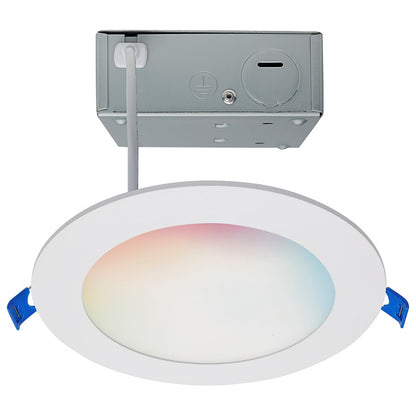 Nuvo Starfish 6in Smart Recessed Downlight | Round White Trim Integrated LED | Kitchen & Living Room Ceiling Light | 11W 900lm RGB Tunable | Model S11637