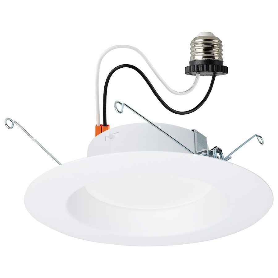 Nuvo Satco 12.5W LED High Lumen Downlight Retrofit 5-6 in | Utility White Smooth Baffle | Kitchen & Bathroom Recessed Light | 1100 Lumens | Model S11646