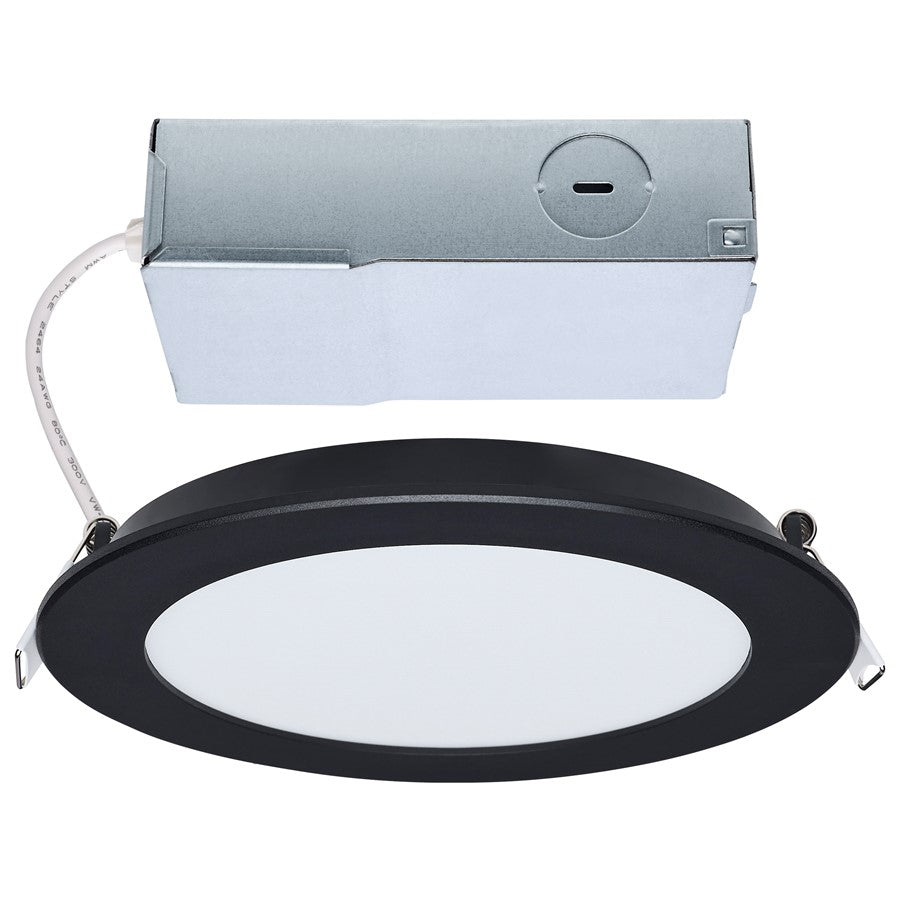 Nuvo Lighting Performer Series 6in 11W LED Downlight | Black Flat Lens with Remote Driver | Shower & Bathroom Wet Location | 1000 Lumens, 5 | Model S11686