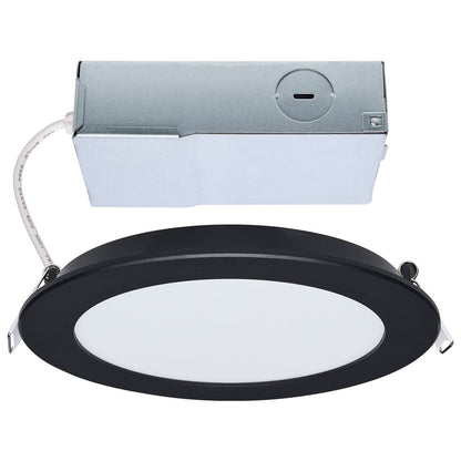 Nuvo Lighting Performer Series 6in 11W LED Downlight | Black Flat Lens with Remote Driver | Shower & Bathroom Wet Location | 1000 Lumens, 5 | Model S11686