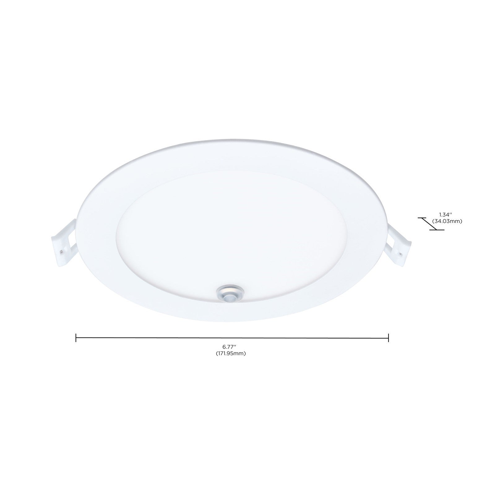 Nuvo Pro 6in LED Downlight with Emergency Battery | 15W/11W Selectable, White | Hallways & Closets | 1350 Lumens, 90 CRI, Wet Rated | Model S11697