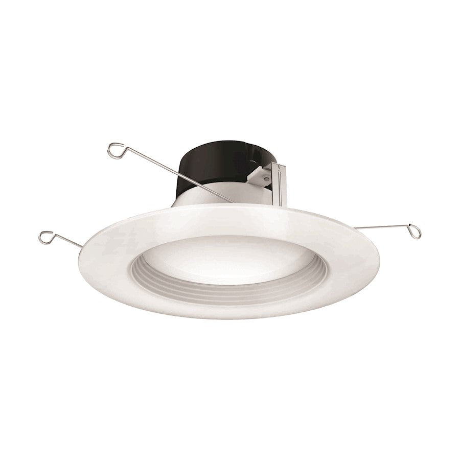 Nuvo Satco 9W LED Downlight Retrofit 5-6in | Modern White Trim | Bathroom & Kitchen Recessed Light | 800 Lumens, 2700K-5000K, Dimmable | Model S11801