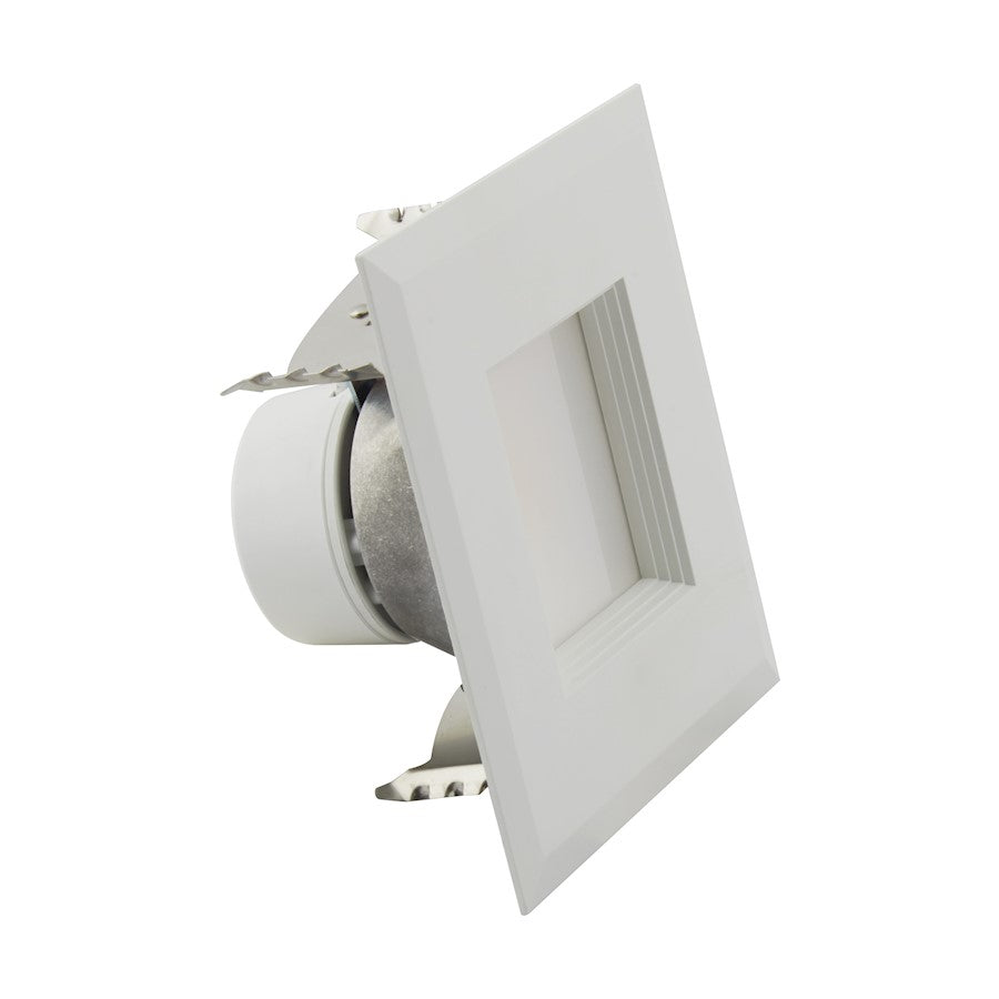 Nuvo Lighting Color Quick 4in Square LED Downlight Retrofit | Modern White Finish | Kitchen & Bathroom Recessed Light | 600 Lumens, 5 CCT | Model S11820