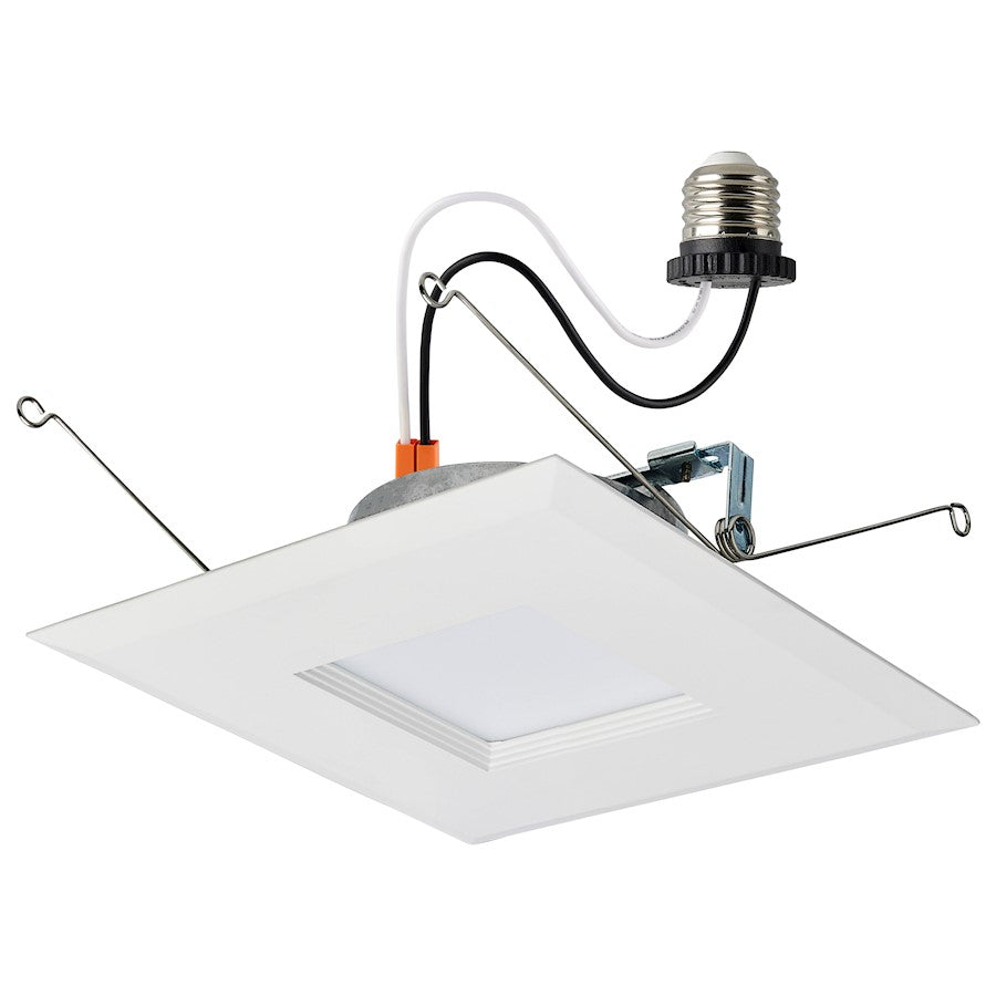 Nuvo Satco S11821R1 7in 1-Light LED Recessed Downlight Retrofit | Utility White Finish with Selectable CCT | Bathroom & Covered Patio | 7 | Model S11821R1
