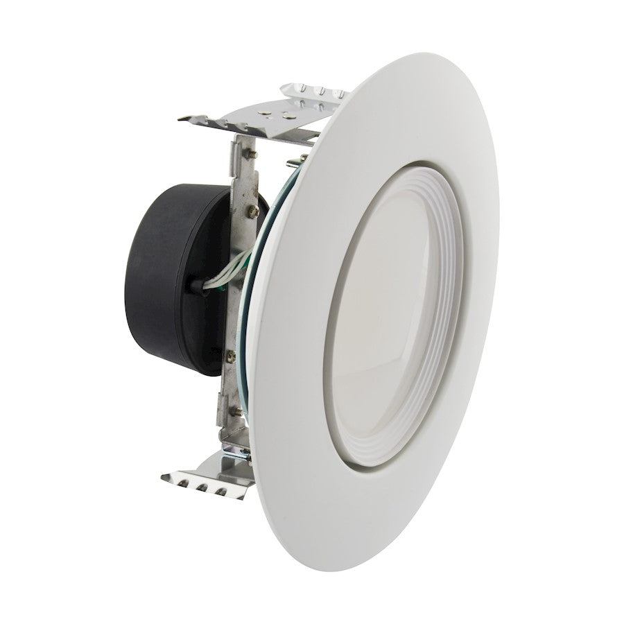 Nuvo Satco Color Quick 6in LED Recessed Downlight Gimbaled | Modern White Finish Adjustable Color Temp | Kitchen & Bathroom Damp Location | Model S11824
