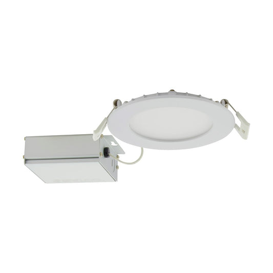 Nuvo Lighting 4in LED Direct Wire Downlight Edge Lit 10W | White Utility Remote Driver | Bathroom & Wet Location Recessed Light | 650-700 | Model S11826