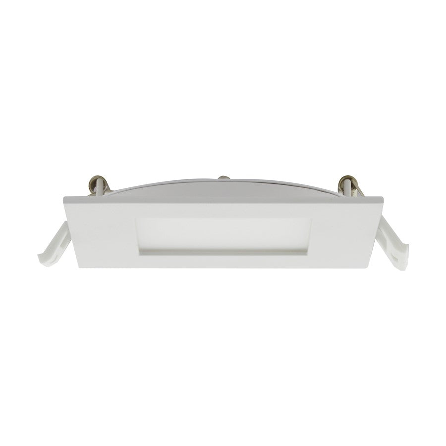 Nuvo Lighting S11829 4in LED Direct Wire Downlight | Edge Lit Square White Trim | Kitchen & Bathroom Recessed | 600-650 Lumens, 2700K-5000K | Model S11829