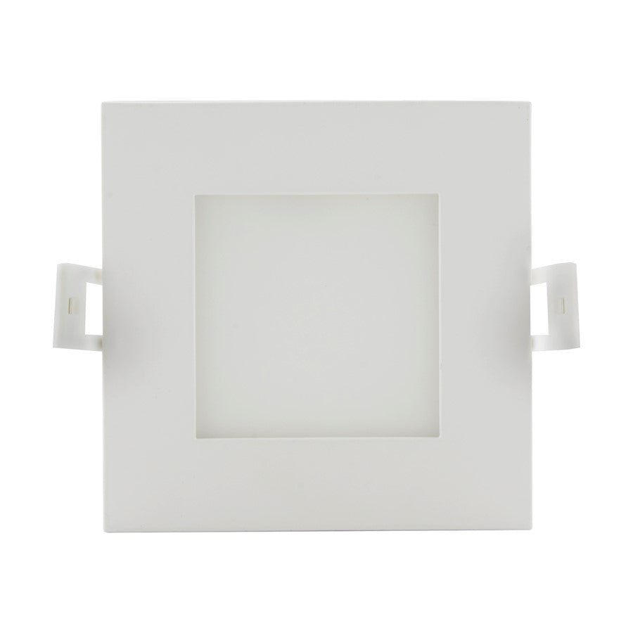 Nuvo Lighting S11829 4in LED Direct Wire Downlight | Edge Lit Square White Trim | Kitchen & Bathroom Recessed | 600-650 Lumens, 2700K-5000K | Model S11829