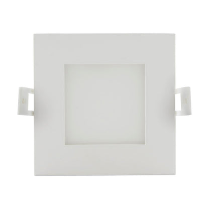 Nuvo Lighting S11829 4in LED Direct Wire Downlight | Edge Lit Square White Trim | Kitchen & Bathroom Recessed | 600-650 Lumens, 2700K-5000K | Model S11829