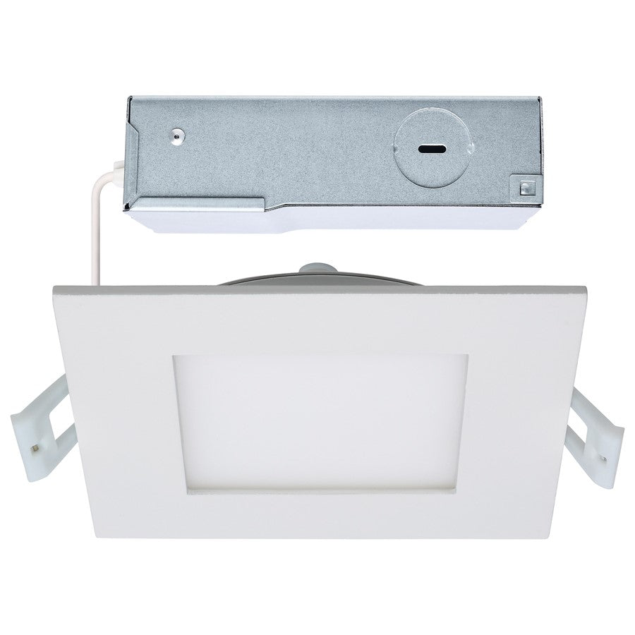 Nuvo Lighting Plus Series 4in Square LED Downlight | Selectable CCT White Utility | Kitchen & Bathroom Recessed Light | 850 Lumens 10W 90 | Model S11829R1