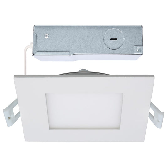 Nuvo Lighting Plus Series 4in Square LED Downlight | Selectable CCT White Utility | Kitchen & Bathroom Recessed Light | 850 Lumens 10W 90 | Model S11829R1