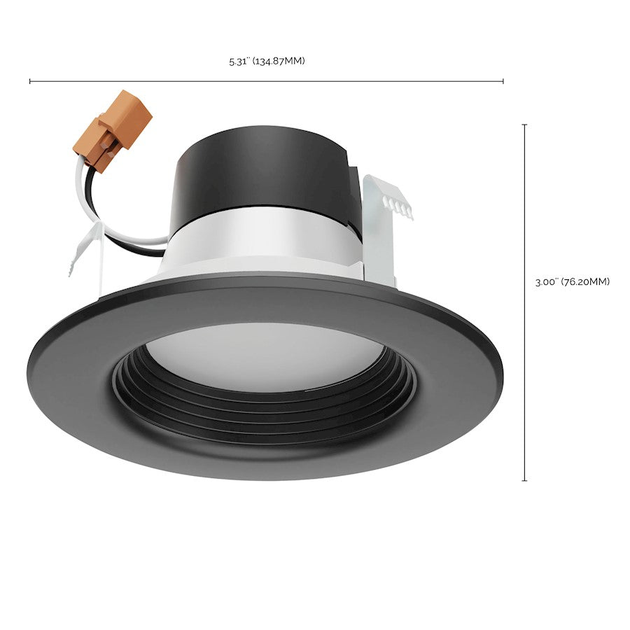 Nuvo Lighting 4in 7W LED Downlight Retrofit | Utility Black Aluminum | Kitchen & Office Recessed Light | 600 Lumens, CCT Selectable | Model S11832