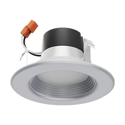 Nuvo Lighting 7W LED Downlight Retrofit 4in | Brushed Nickel Aluminum Utility | Kitchen & Hallway Recessed Light | 600 Lumens, CCT | Model S11833