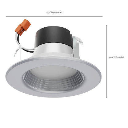 Nuvo Lighting 7W LED Downlight Retrofit 4in | Brushed Nickel Aluminum Utility | Kitchen & Hallway Recessed Light | 600 Lumens, CCT | Model S11833