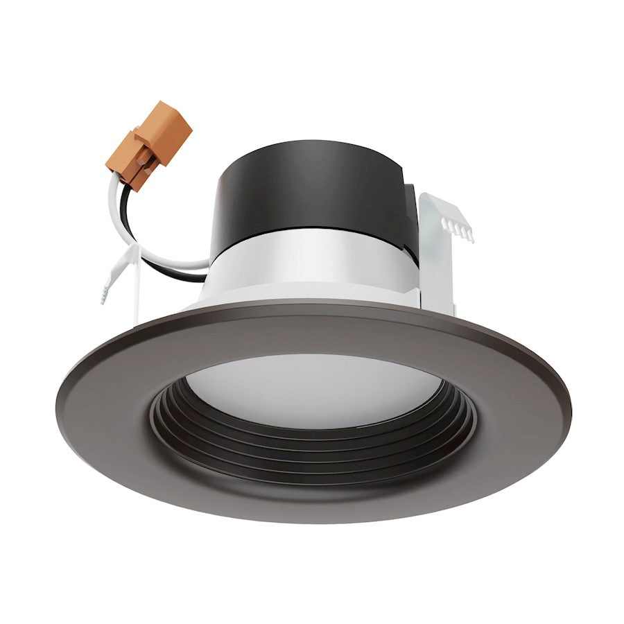 Nuvo Lighting 4in LED Downlight Retrofit | Utility Bronze Aluminum and Plastic Lens | Kitchen & Bathroom Recessed Light | 600 Lumens, CCT | Model S11834