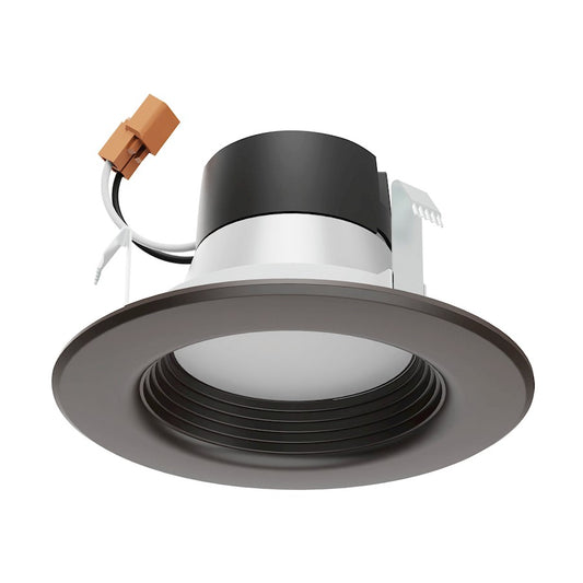 Nuvo Lighting 4in LED Downlight Retrofit | Utility Bronze Aluminum and Plastic Lens | Kitchen & Bathroom Recessed Light | 600 Lumens, CCT | Model S11834