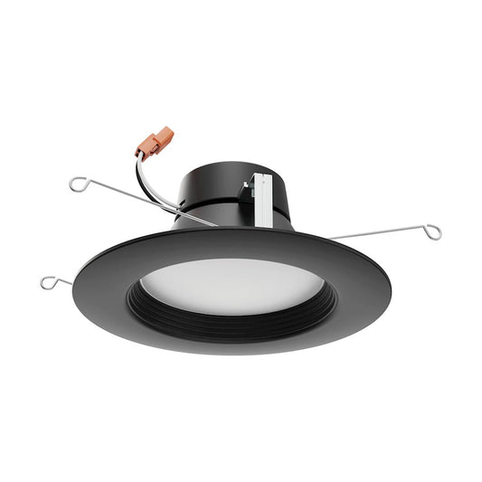 Nuvo Lighting S11835 7in 1-Light Retrofit Downlight | Utility Black Aluminum with Plastic Lens | Kitchen & Living Room Recessed | 7 x 7 x 3 | Model S11835