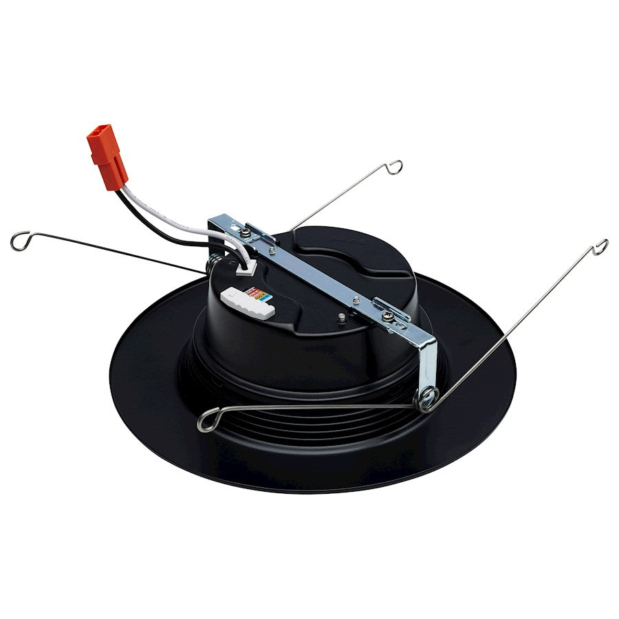 Nuvo Satco 9W LED Downlight Retrofit 5-6" CCT Selectable | Contemporary Black Trim with Stepped Baffle | Kitchen & Bathroom Recessed | Model S11835R1
