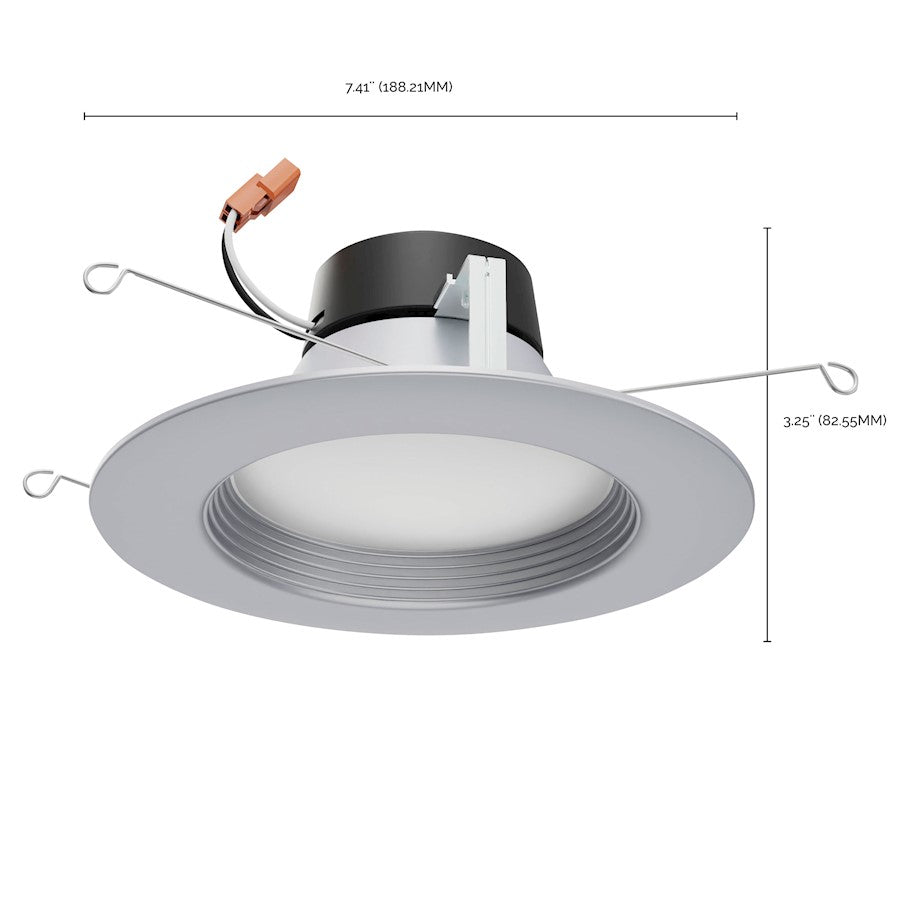 Nuvo Lighting 9W LED Downlight Retrofit 5"-6" | Brushed Nickel Aluminum | Kitchen & Living Room Recessed Light | 800 Lumens, CCT Selectable | Model S11836