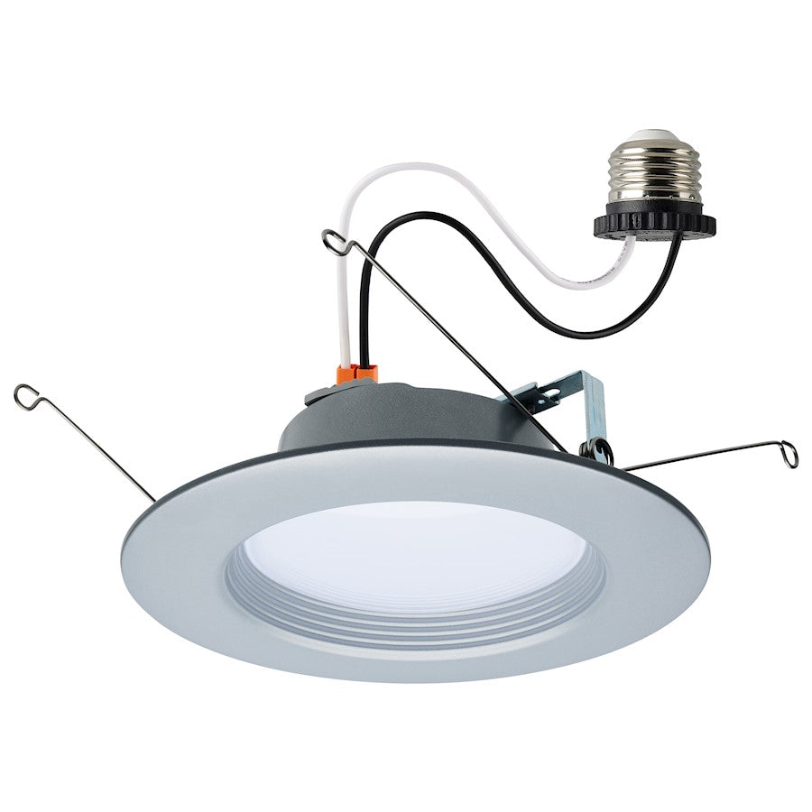 Nuvo Satco S11836R1 7in 9W LED Recessed Downlight Retrofit | Contemporary Brushed Nickel Trim | Kitchen & Bathroom Wet Location | 800 | Model S11836R1