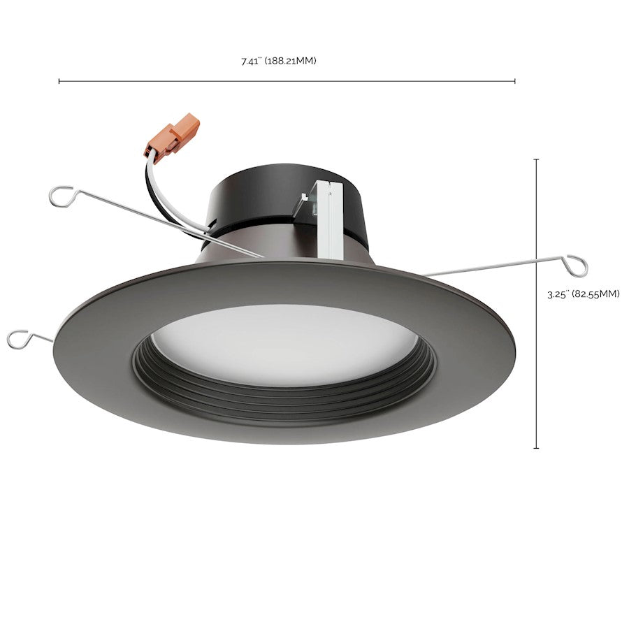 Nuvo Lighting S11837 7in 1-Light LED Recessed Downlight Retrofit | Utility Bronze Aluminum and Plastic Lens | Kitchen & Living Room | 800lm | Model S11837