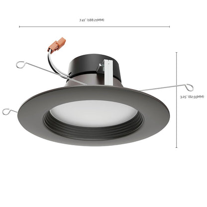 Nuvo Lighting S11837 7in 1-Light LED Recessed Downlight Retrofit | Utility Bronze Aluminum and Plastic Lens | Kitchen & Living Room | 800lm | Model S11837