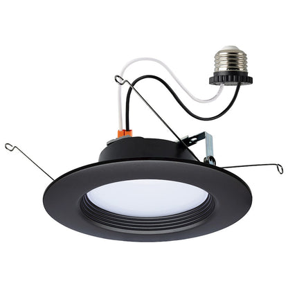 Nuvo Lighting S11837R1 9W LED Downlight Retrofit 5-6in | Contemporary Bronze Trim | Kitchen & Bathroom Recessed Light | 800 Lumens | Model S11837R1