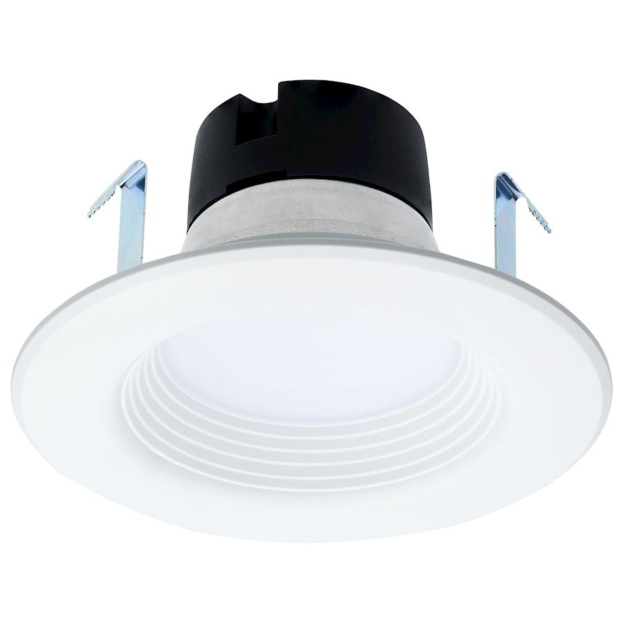 Nuvo Satco 4in 6.5W LED Downlight Retrofit | CCT Selectable Matte White Baffle | Kitchen & Bathroom Recessed Light | 600 Lumens, Dimmable | Model S11838