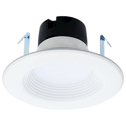 Nuvo Satco 4in 6.5W LED Downlight Retrofit | CCT Selectable Matte White Baffle | Kitchen & Bathroom Recessed Light | 600 Lumens, Dimmable | Model S11838