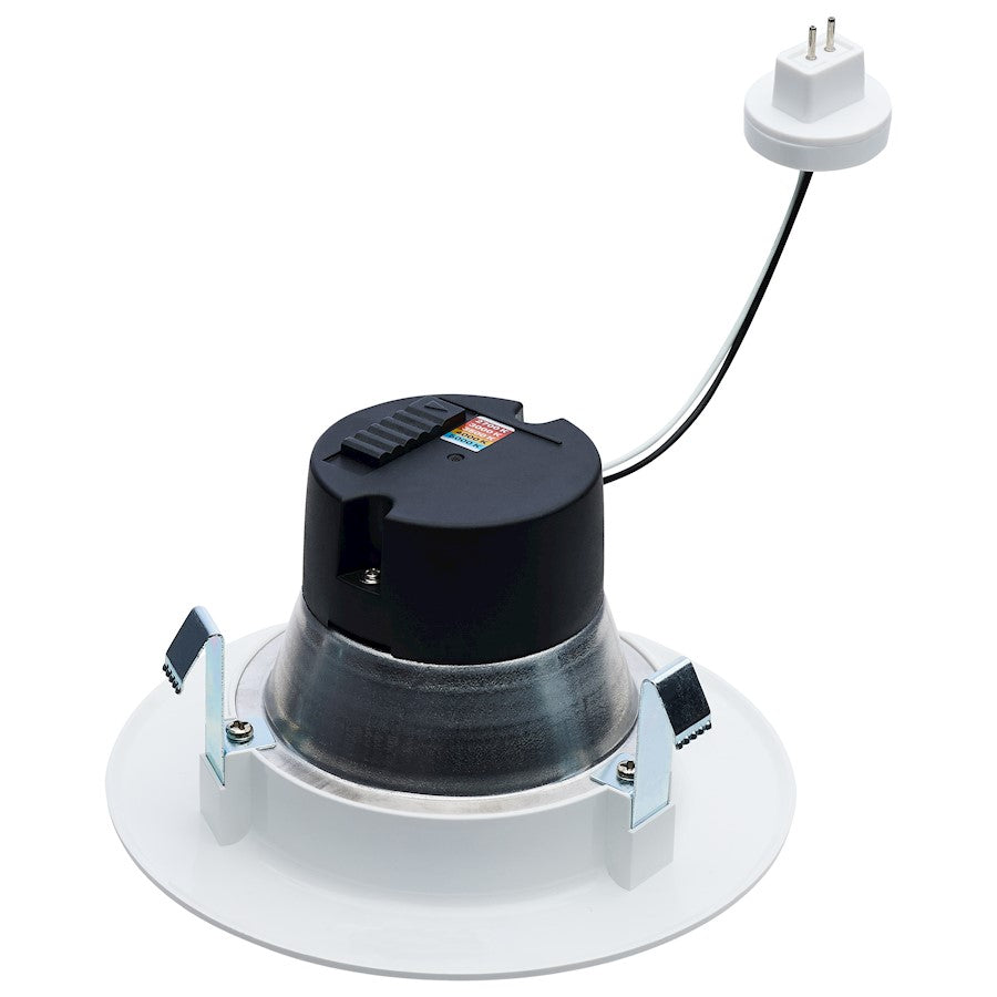 Nuvo Satco 4in 6.5W LED Downlight Retrofit | CCT Selectable Matte White Baffle | Kitchen & Bathroom Recessed Light | 600 Lumens, Dimmable | Model S11838
