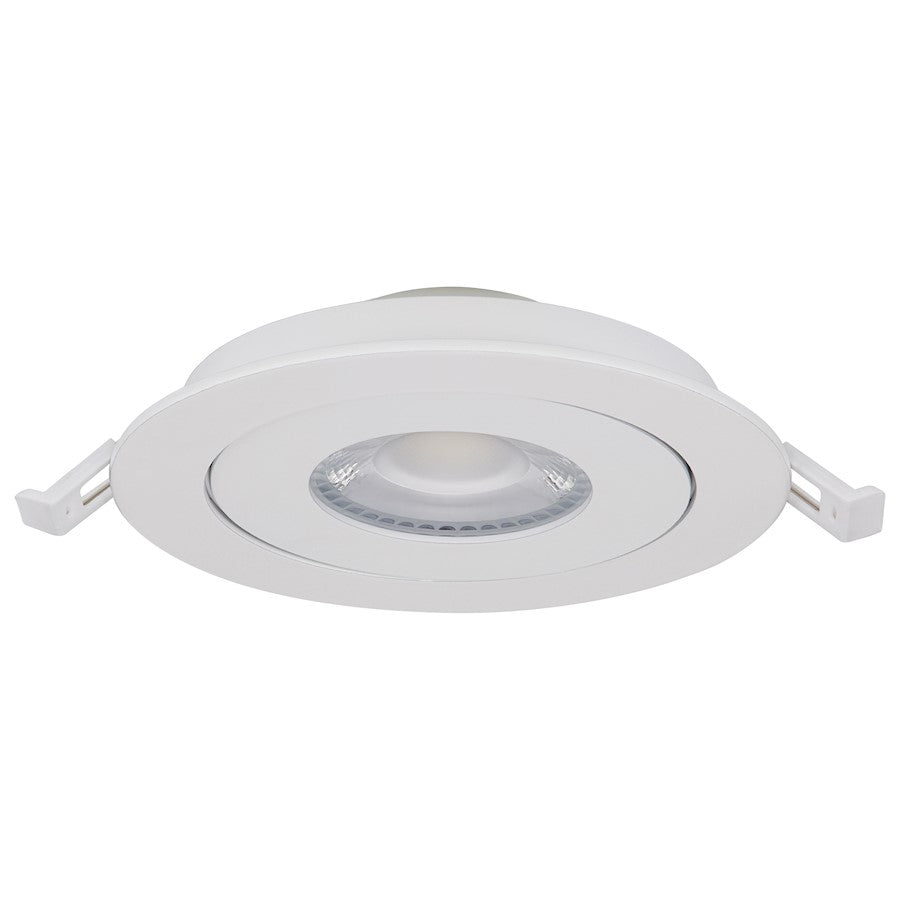 Nuvo Lighting Satco 4in 9W LED Gimbaled Downlight | White Trim Selectable CCT | Kitchen & Bathroom Recessed Light | 5 x 5 x 1 in, Dimmable | Model S11840