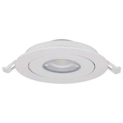 Nuvo Lighting Satco 4in 9W LED Gimbaled Downlight | White Trim Selectable CCT | Kitchen & Bathroom Recessed Light | 5 x 5 x 1 in, Dimmable | Model S11840