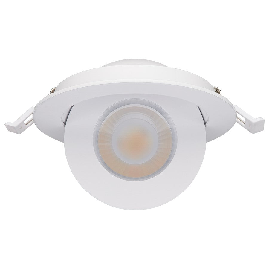 Nuvo Lighting Satco 4in 9W LED Gimbaled Downlight | White Trim Selectable CCT | Kitchen & Bathroom Recessed Light | 5 x 5 x 1 in, Dimmable | Model S11840