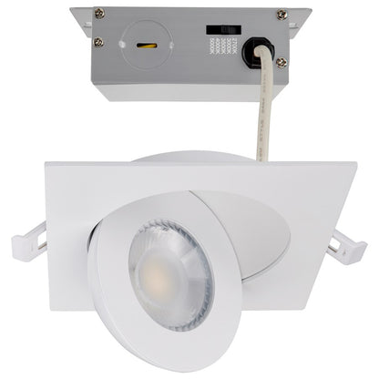 Nuvo Lighting S11841 5in 1-Light Recessed Downlight | Utility White Gimbaled LED | Kitchen & Basement Accent | 5 x 5 x 1 in, Dimmable | Model S11841