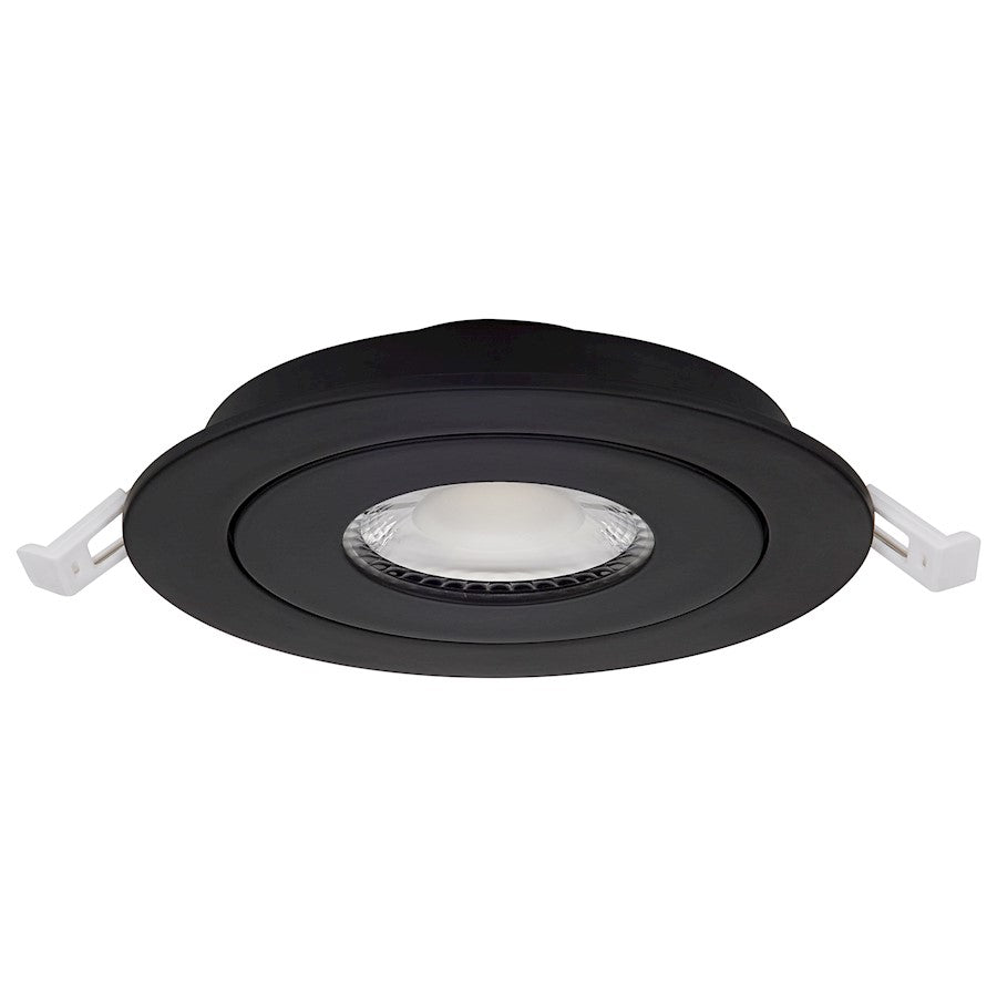 Nuvo Lighting S11842 5in 1-Light Recessed Downlight | Utility Black Gimbaled LED | Kitchen & Bathroom Damp Location | 5 x 5 x 1 in, 9W | Model S11842