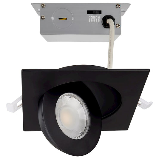 Nuvo Lighting S11843 5in 1-Light Recessed Downlight | Utility Black Gimbaled | Kitchen & Living Room Accent | 5 x 5 x 1 in | Model S11843