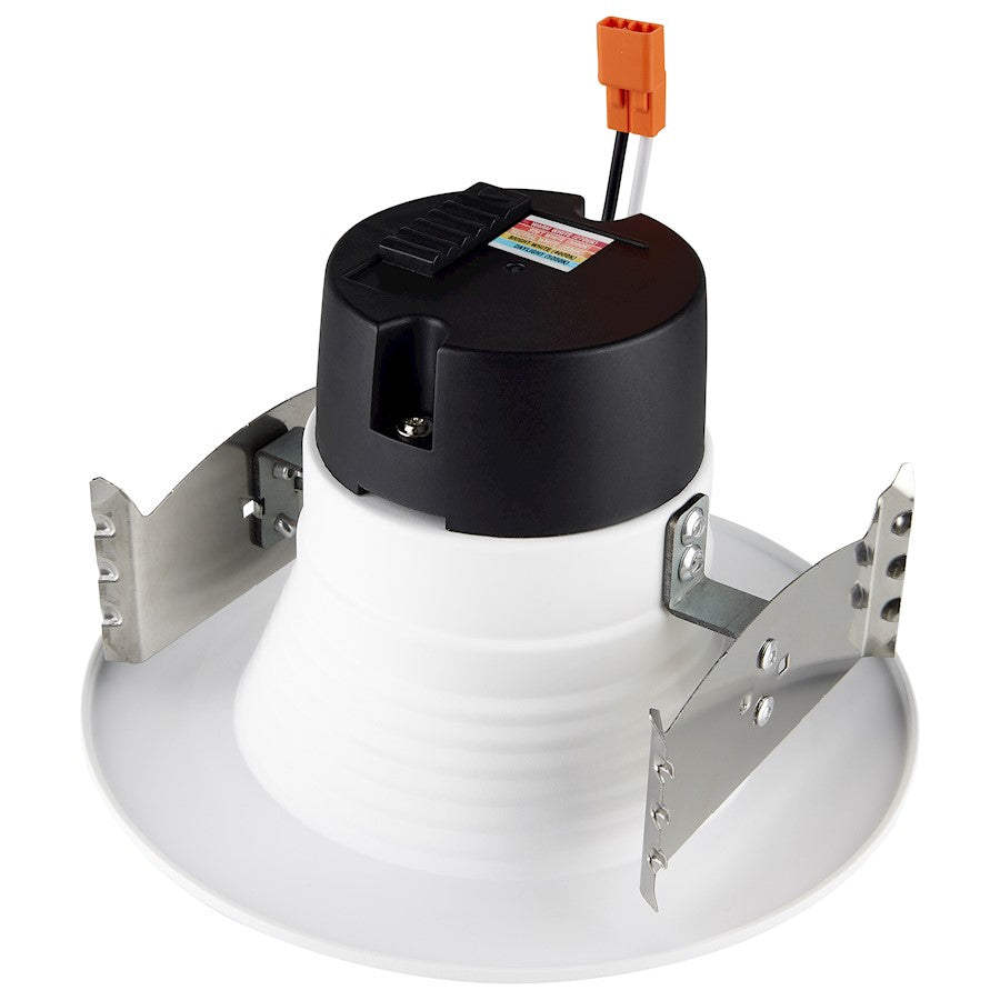 Nuvo Lighting S11844 4in 7W Deep Baffle Recessed LED Downlight | White Utility Finish with CCT Selectable | Kitchen & Bathroom Wet Location | Model S11844