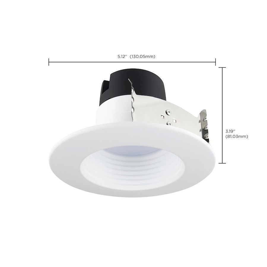 Nuvo Lighting S11844 4in 7W Deep Baffle Recessed LED Downlight | White Utility Finish with CCT Selectable | Kitchen & Bathroom Wet Location | Model S11844