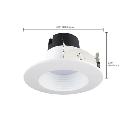 Nuvo Lighting S11844 4in 7W Deep Baffle Recessed LED Downlight | White Utility Finish with CCT Selectable | Kitchen & Bathroom Wet Location | Model S11844