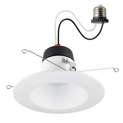 Nuvo Lighting S11845 6in Deep Baffle Recessed LED Downlight | Utility White Finish | Kitchen & Bathroom Recessed Light | 9W, 90 CRI, Wet | Model S11845
