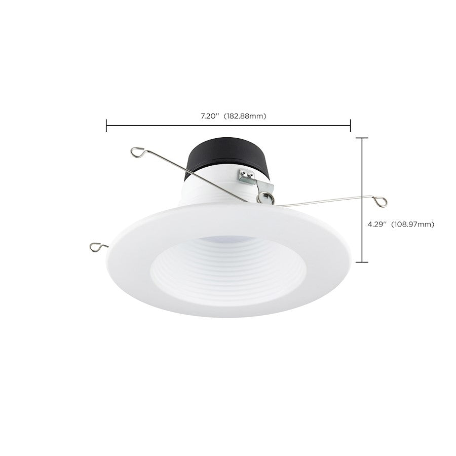 Nuvo Lighting S11845 6in Deep Baffle Recessed LED Downlight | Utility White Finish | Kitchen & Bathroom Recessed Light | 9W, 90 CRI, Wet | Model S11845