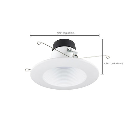 Nuvo Lighting S11845 6in Deep Baffle Recessed LED Downlight | Utility White Finish | Kitchen & Bathroom Recessed Light | 9W, 90 CRI, Wet | Model S11845